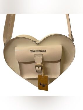 Dr. Martens White Kiev Leather Heart Shaped Crossbody Bag/Backpack - NWT *